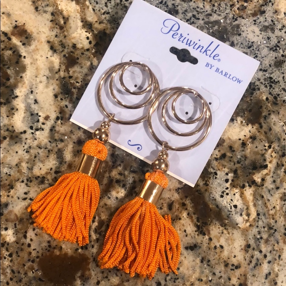Gold and orange earrings